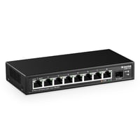 MokerLink 8-portni 2.5 Gigabit Ethernet Switch s 10G SFP priključkom - metalni, mrežni razdjelnik bez ventilatora, kompatibilan s 10/100/1000Mbps 1