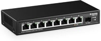 MokerLink 8 Portos 2.5 Gigabit Ethernet Switch 10G SFP Porttal - Fém, Ventilátor Nélküli Hálózati Elosztó, Kompatibilis 10/100/1000Mbps 1