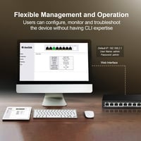 MokerLink 8 Portos 2.5 Gigabit Menedzselhető Switch 10G SFP+ Porttal - Kompakt Fém Hálózati Elosztó Ventilátor Nélkül, 10/100/1000Mbps Kompa 7