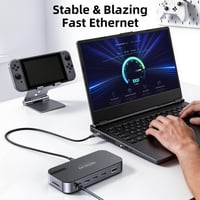 MOKiN 16-v-1 USB-C dokovacia stanica pre notebooky s podporou 2 monitorov, prenosný multifunkčný rozbočovač (hub) 6
