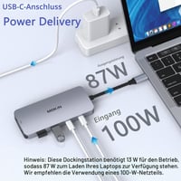 Stație de andocare MOKiN pentru laptop, adaptor Hub USB-C 8 în 1 cu HDMI dual pentru 2 monitoare 5