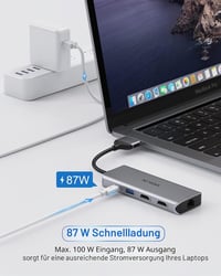 MOKiN 9 az 2-ben USB-C dokkoló MacBook Pro/Air-hez - dual HDMI, Ethernet, 100W PD 6