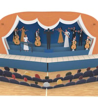 Felicitare Pop-Up MOKIO – Orchestră – Felicitare 3D pentru muzicieni și melomani 1