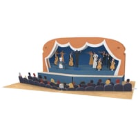 Felicitare Pop-Up MOKIO – Orchestră – Felicitare 3D pentru muzicieni și melomani 2