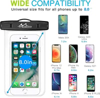 MoKo 2db Vízálló Mobiltelefon Tok iPhone 13/12/11, Samsung Galaxy S22/S21, Huawei P50, Xiaomi 12/11 Készülékekhez - Fekete 6