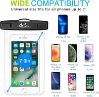 MoKo 2db Vízálló Mobiltelefon Tok iPhone 13/12/11, Samsung Galaxy S22/S21, Huawei P50, Xiaomi 12/11 Készülékekhez - Fekete 5