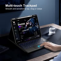 MoKo Billentyűzetes Tok iPad Pro 13 Hüvelyk 2024/2025 Vezeték Nélküli Billentyűzet Ceruza Tartó Trackpad 7 Színű Háttérvilágítás Fekete 3