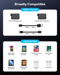 MoKo DJI Mic Mini USB-C na Lightning adaptér s podporou nabíjania – 1 ks 7