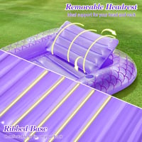 Saltea gonflabilă pentru piscină MoKo, 210x128 cm, Model Frunze Albastre, cu suport pentru băuturi, pentru petreceri în grădină și relaxare pe plajă 4