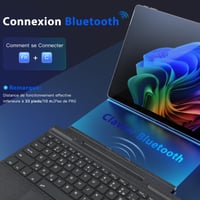 Francúzska Bluetooth klávesnica MoKo s touchpadom pre tablet Microsoft Surface Pro 11/10/9/8/X, rozloženie AZERTY, s držiakom na pero, nabíjateľná, sivá 3
