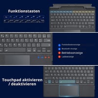 Francúzska Bluetooth klávesnica MoKo s touchpadom pre tablet Microsoft Surface Pro 11/10/9/8/X, rozloženie AZERTY, s držiakom na pero, nabíjateľná, sivá 4