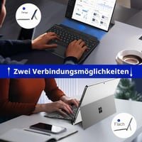Francúzska Bluetooth klávesnica MoKo s touchpadom pre tablet Microsoft Surface Pro 11/10/9/8/X, rozloženie AZERTY, s držiakom na pero, nabíjateľná, sivá 7