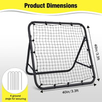 MoKo Futball Rebounder 100x100 cm Edzőhálózat Hordozható Tréning Felszerelés 7