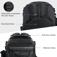 Rucsac de pescuit MoKo cu suport pentru lansetă, impermeabil - negru - 35x25x16 cm 5