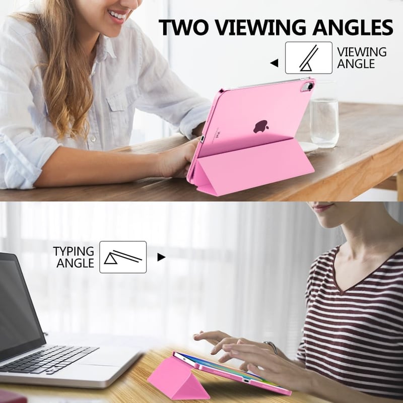 MoKo iPad 11 hüvely 2025 A16 és iPad 10.9 2022 védőtok állvánnyal - Peony
