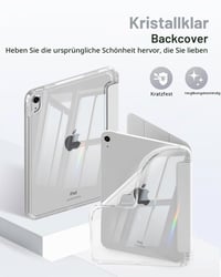 Puzdro MoKo pre iPad A16 / 11. generácie 11" (2025) a 10. generácie 10,9" (2022) – strieborné, s držiakom na pero na ľavej strane, priehľadnou TPU zadnou časťou, trojdielne 3