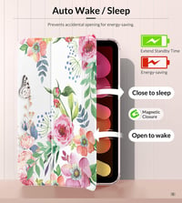 MoKo iPad Mini 7 (A17 Pro) 2024 / Mini 6 2021 tok, átlátszó TPU, illatos virág mintás 8