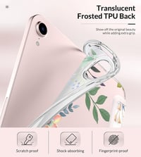 MoKo iPad Mini 7 (A17 Pro) 2024 / Mini 6 2021 tok, átlátszó TPU, illatos virág mintás 4