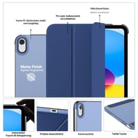 Husă MoKo pentru iPad generația a 11-a (A16) și iPad generația a 10-a, husă de protecție albastru marin 3
