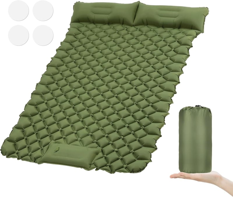 MoKo Önfelfújó 2 Személyes Camping Matrac 200x140cm Pumpával és Párnával