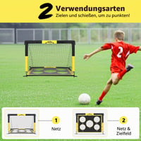 MoKo Pop-Up futbalová bránka so sieťou a terčom, 5×4 FT veľká prenosná futbalová tréningová pomôcka pre deti, vonkajšia športová hra 2