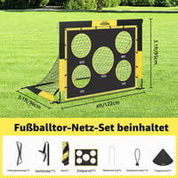 MoKo Pop-Up futbalová bránka so sieťou a terčom, 5×4 FT veľká prenosná futbalová tréningová pomôcka pre deti, vonkajšia športová hra 5