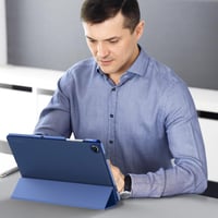 Puzdro MoKo pre Samsung Galaxy Tab A11+ Plus / A9+ 11" so stojanom, priehľadnou zadnou časťou a funkciou Auto Wake/Sleep – námornícka modrá 8