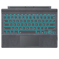 Bezdrôtová klávesnica MoKo so španielskym rozložením a touchpadom pre Microsoft Surface Pro 3/4/5/6/7/7 Plus, 7-farebné LED podsvietenie, rozloženie QWERTY, nabíjateľná 1