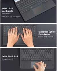 Bezdrôtová klávesnica MoKo so španielskym rozložením a touchpadom pre Microsoft Surface Pro 3/4/5/6/7/7 Plus, 7-farebné LED podsvietenie, rozloženie QWERTY, nabíjateľná 5