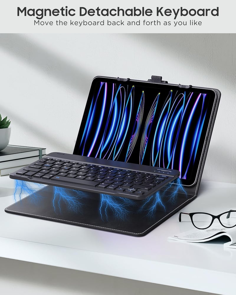 MoKo Tablet Tok QWERTY Billentyűzettel 9-10.9" Tablethez Bluetooth Fekete