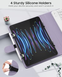 MoKo Univerzális Tablet Tok Billentyűzettel 9-10.9 Hüvelykes Táblagépekhez Bluetooth QWERTY Billentyűzet Toll Tartó iPad Android Lila 4