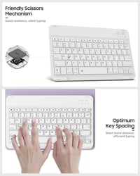MoKo Univerzális Tablet Tok Billentyűzettel 9-10.9 Hüvelykes Táblagépekhez Bluetooth QWERTY Billentyűzet Toll Tartó iPad Android Lila 5