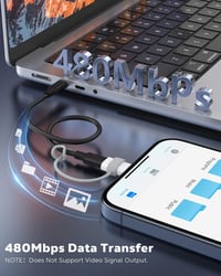 MoKo USB C - Lightning Adapter iPhone 14/13/12/11/X Sorozathoz, iPad/AirPods Készülékekhez, Töltés és Adatátvitel Támogatással, Elvesztésgát 5