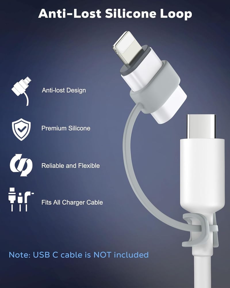 MoKo USB C - Lightning Adapter iPhone 14/13/12/11/X Sorozathoz, iPad/AirPods Készülékekhez, Töltés és Adatátvitel Támogatással, Elvesztésgát