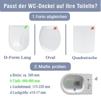 Mokukii WC-ülőke Hosszú D-forma 36x46 cm Fehér Soft-Close Lecsapódásgátló Quick-Release Gyorskioldó 2