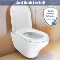 Mokukii WC-ülőke Hosszú D-forma 36x46 cm Fehér Soft-Close Lecsapódásgátló Quick-Release Gyorskioldó 4