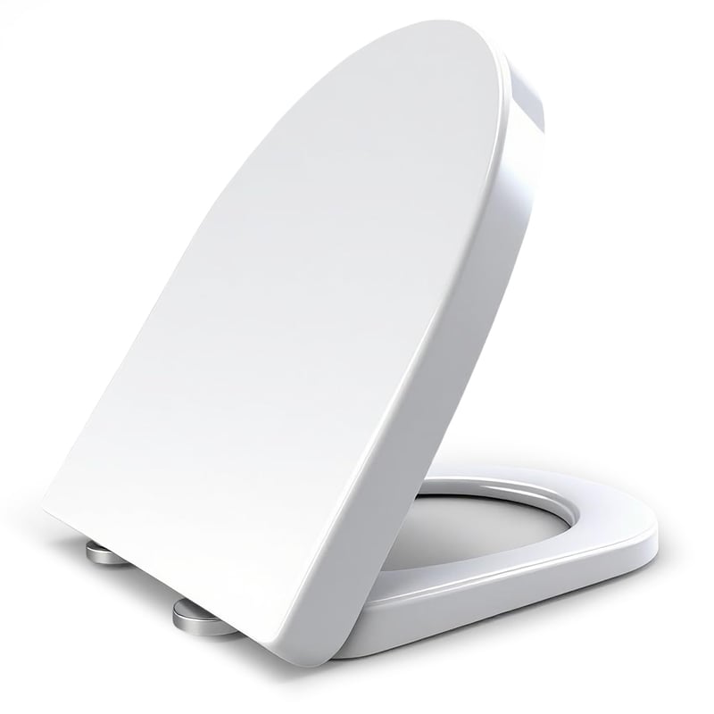Mokukii WC-ülőke Hosszú D-forma 36x46 cm Fehér Soft-Close Lecsapódásgátló Quick-Release Gyorskioldó