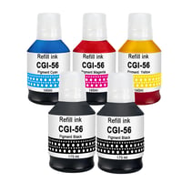 Súprava kompatibilných atramentových fliaš Molabel GI-56 pre tlačiarne Canon MAXIFY GX7050, GX6050, GX5050, GX4050, GX3050 – 5 ks (2 čierne, 1 azúrová, 1 purpurová, 1 žltá) 1