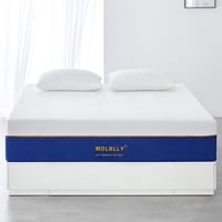 Molblly Memory Foam Matrac 90x190 cm - Közepes Keménységű, Légáteresztő, Hipoallergén, Összetekerhető Habszivacs Ágymatrac Kék Pamuthuzattal 8