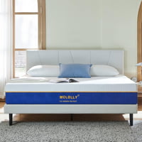 Molblly Memory Foam Matrac 90x190 cm - Közepes Keménységű, Légáteresztő, Hipoallergén, Összetekerhető Habszivacs Ágymatrac Kék Pamuthuzattal 2