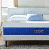 Molblly Memory Foam Matrac 90x190 cm - Közepes Keménységű, Légáteresztő, Hipoallergén, Összetekerhető Habszivacs Ágymatrac Kék Pamuthuzattal 1