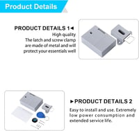 Molbory Smart Cabinet Lock fúrás nélküli RFID szekrényzár - fehér 3