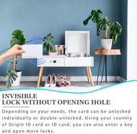 Molbory Smart Cabinet Lock fúrás nélküli RFID szekrényzár - fehér 6