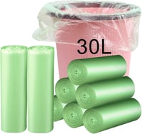 Molbory Komposztálható Szemeteszsák 30L, 160db Biológiailag Lebomló Hulladékzsák 1