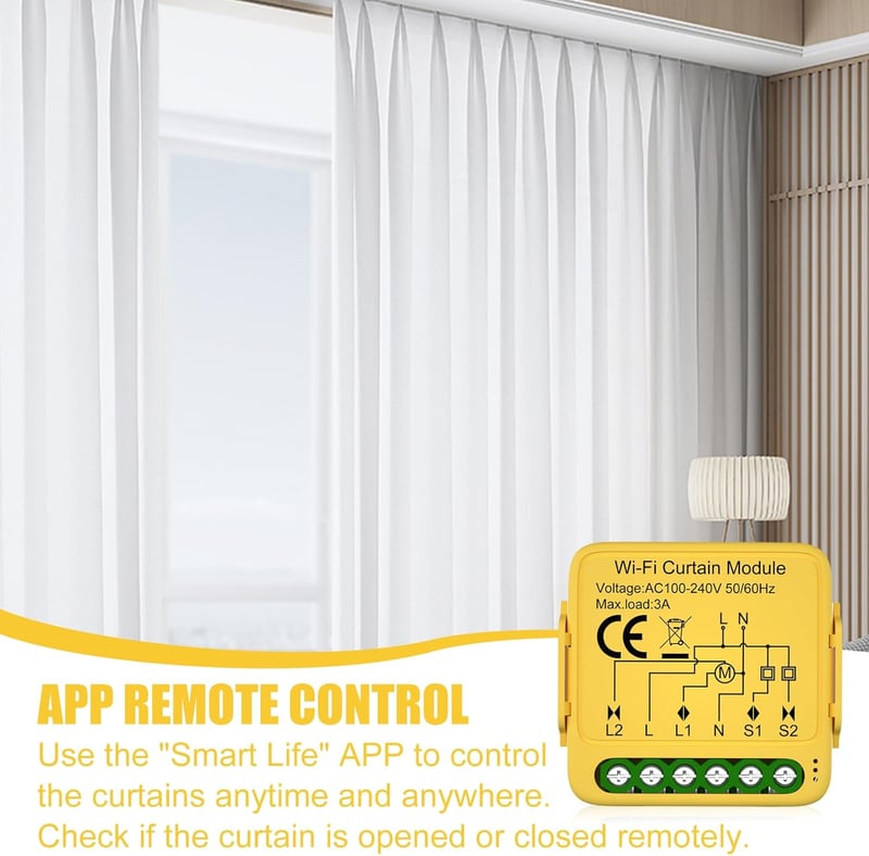 Molbory WiFi Okos Redőny Vezérlő Modul 2.4GHz Alkalmazásvezérléssel