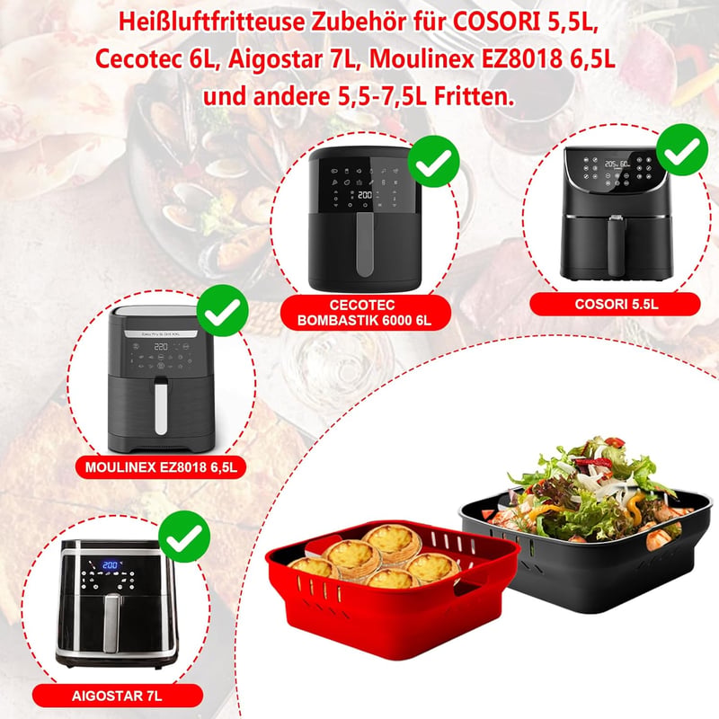 Moleath 22 cm szilikon forma légfryer kiegészítő Cosori Russell Hobbs Cecotec