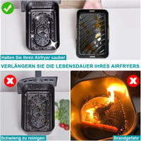 Moleath Forrólevegős Sütő Tartozék Szett 23cm Szilikon Forma Ninja Foodi AF300EU AF400EU Cecotec 9L Dual Zone Kompatibilis - für Ninja AF300EU AF400EU, Cecotec 9L 7