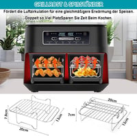 Moleath Forrólevegős Sütő Tartozék Szett 23cm Szilikon Forma Ninja Foodi AF300EU AF400EU Cecotec 9L Dual Zone Kompatibilis - für Ninja AF300EU AF400EU, Cecotec 9L 4