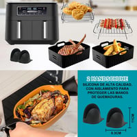 Moleath Forrólevegős Sütő Tartozék Szett 23cm Szilikon Forma Ninja Foodi AF300EU AF400EU Cecotec 9L Dual Zone Kompatibilis - für Ninja AF300EU AF400EU, Cecotec 9L 5