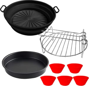 Moleath set dodataka za fritezu na vrući zrak, 4 dijela, 6,5 inča, kompatibilno s Philips 4,1 L